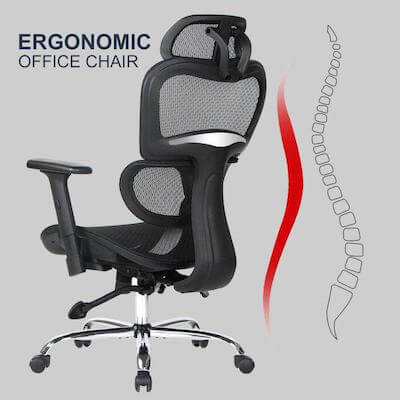 silla escritorio ergonomica respaldo curvo